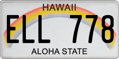 HI license plate ELL778