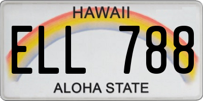 HI license plate ELL788