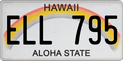 HI license plate ELL795