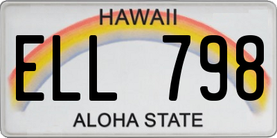 HI license plate ELL798