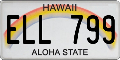 HI license plate ELL799
