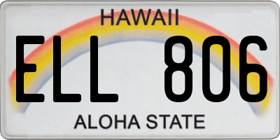 HI license plate ELL806