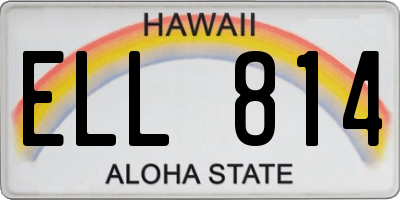 HI license plate ELL814