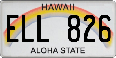HI license plate ELL826