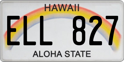 HI license plate ELL827