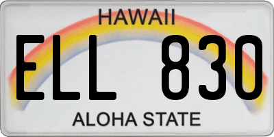HI license plate ELL830