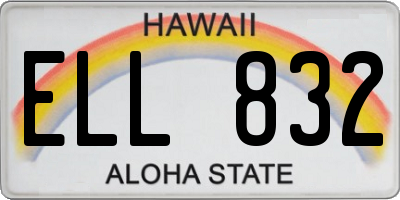 HI license plate ELL832
