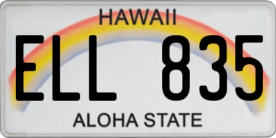 HI license plate ELL835