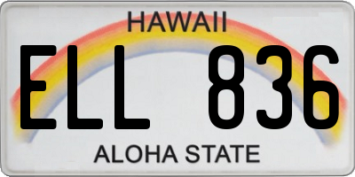 HI license plate ELL836