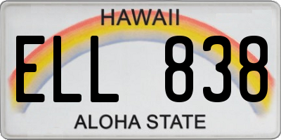 HI license plate ELL838