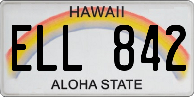 HI license plate ELL842