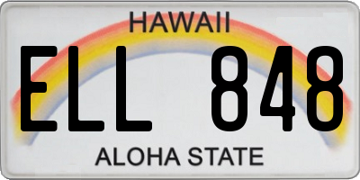 HI license plate ELL848