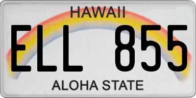 HI license plate ELL855