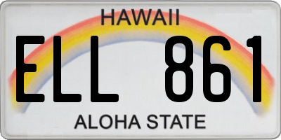 HI license plate ELL861