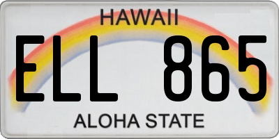 HI license plate ELL865