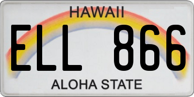 HI license plate ELL866