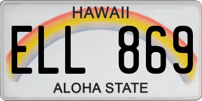 HI license plate ELL869