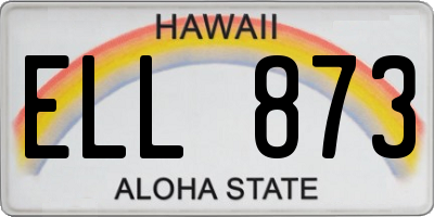 HI license plate ELL873