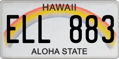 HI license plate ELL883