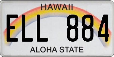 HI license plate ELL884