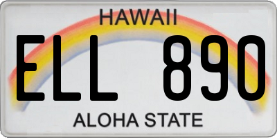 HI license plate ELL890