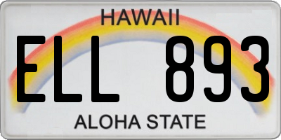 HI license plate ELL893