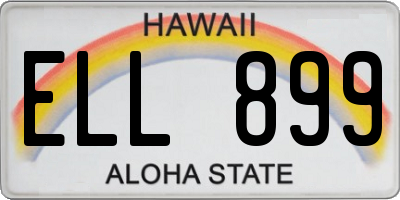 HI license plate ELL899