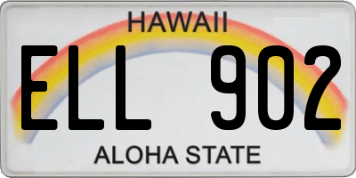 HI license plate ELL902