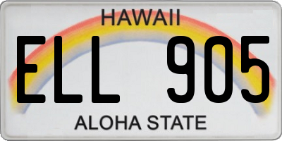 HI license plate ELL905