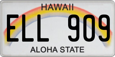 HI license plate ELL909