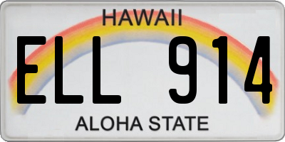 HI license plate ELL914