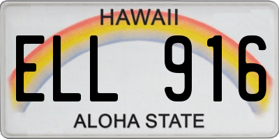 HI license plate ELL916