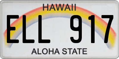 HI license plate ELL917