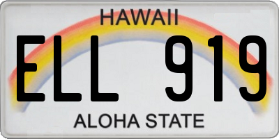 HI license plate ELL919