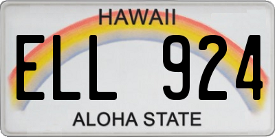 HI license plate ELL924