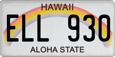 HI license plate ELL930