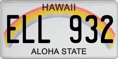 HI license plate ELL932