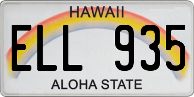 HI license plate ELL935