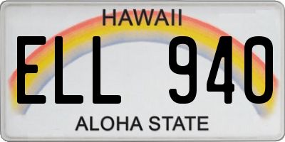 HI license plate ELL940