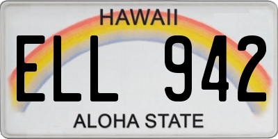 HI license plate ELL942