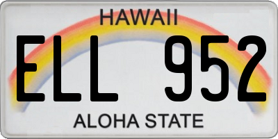 HI license plate ELL952