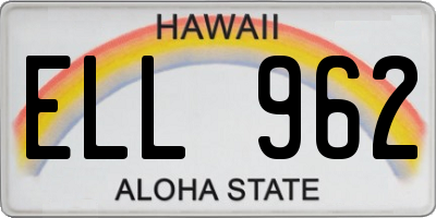HI license plate ELL962
