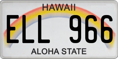 HI license plate ELL966