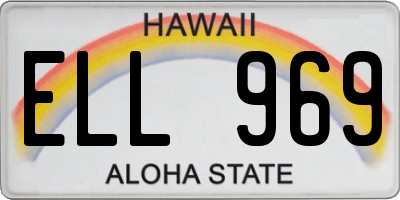 HI license plate ELL969