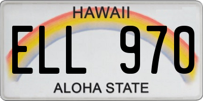 HI license plate ELL970
