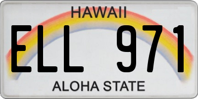 HI license plate ELL971