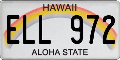 HI license plate ELL972
