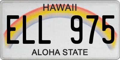 HI license plate ELL975