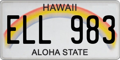 HI license plate ELL983
