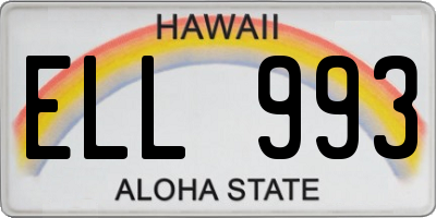 HI license plate ELL993